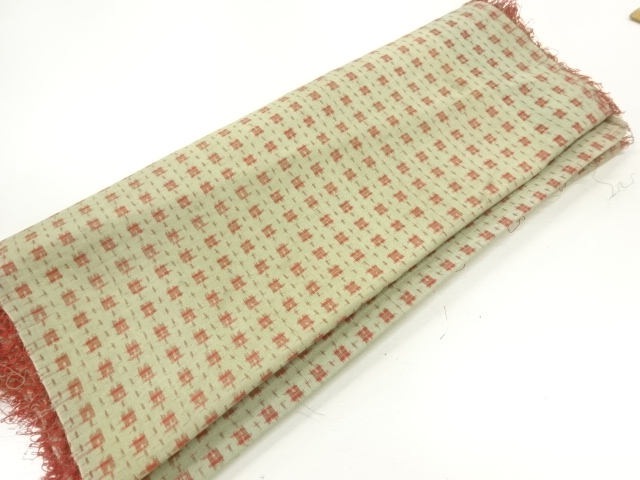 JAPANESE KIMONO / ANTIQUE ABSTRACT PATTERN ARAI-HARI KIMONO